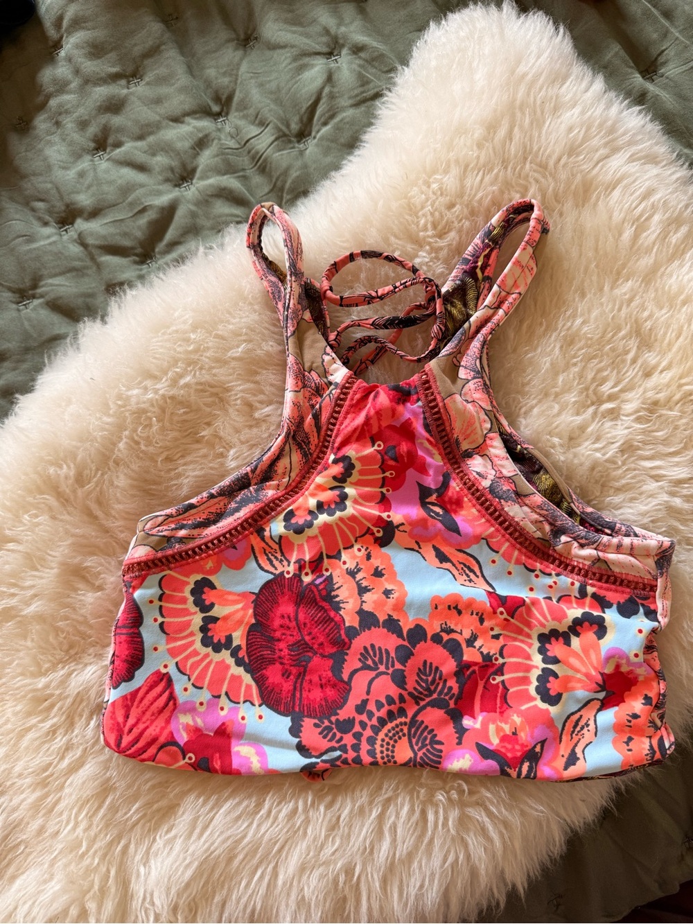 Maaji Coral Pink Floral Racerback swim top